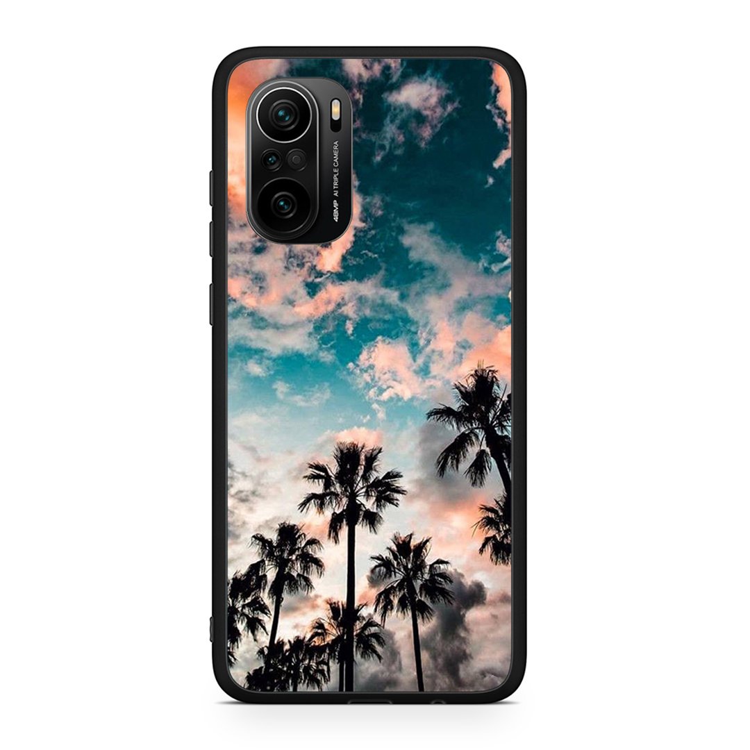 Xiaomi Poco F3 Summer Sky θήκη από τη Smartfits με σχέδιο στο πίσω μέρος και μαύρο περίβλημα | Smartphone case with colorful back and black bezels by Smartfits