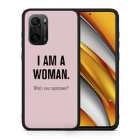 Thumbnail for Θήκη Xiaomi Poco F3 Superpower Woman από τη Smartfits με σχέδιο στο πίσω μέρος και μαύρο περίβλημα | Xiaomi Poco F3 Superpower Woman case with colorful back and black bezels