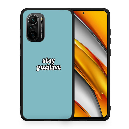 Θήκη Xiaomi Poco F3 Positive Text από τη Smartfits με σχέδιο στο πίσω μέρος και μαύρο περίβλημα | Xiaomi Poco F3 Positive Text case with colorful back and black bezels