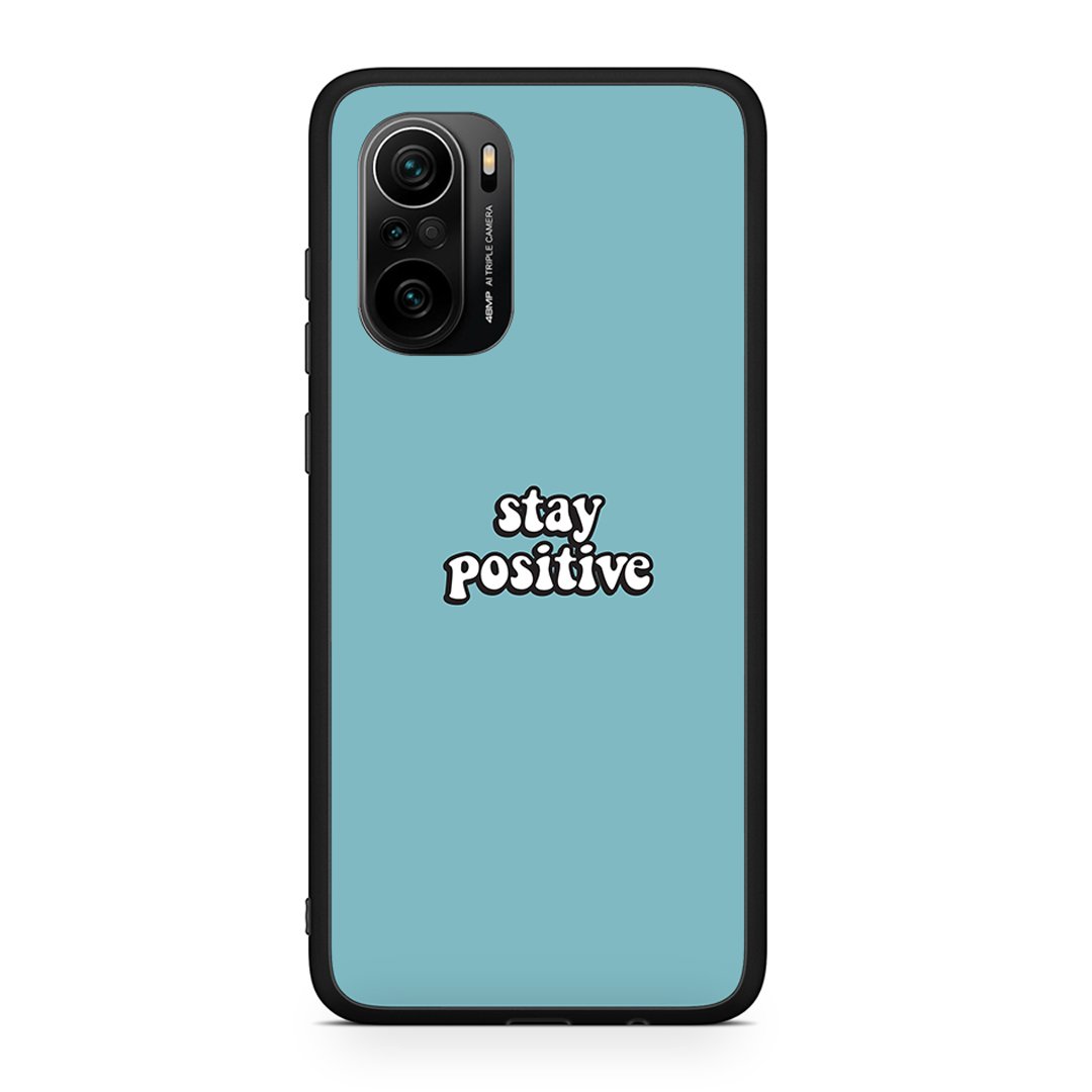Xiaomi Poco F3 Positive Text θήκη από τη Smartfits με σχέδιο στο πίσω μέρος και μαύρο περίβλημα | Smartphone case with colorful back and black bezels by Smartfits
