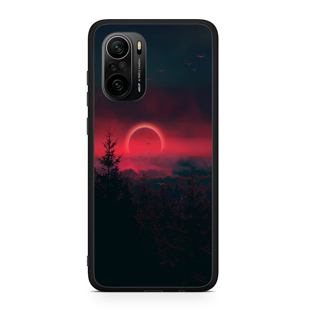 Xiaomi Poco F3 Sunset Tropic θήκη από τη Smartfits με σχέδιο στο πίσω μέρος και μαύρο περίβλημα | Smartphone case with colorful back and black bezels by Smartfits