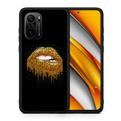 Θήκη Xiaomi Poco F3 Golden Valentine από τη Smartfits με σχέδιο στο πίσω μέρος και μαύρο περίβλημα | Xiaomi Poco F3 Golden Valentine case with colorful back and black bezels
