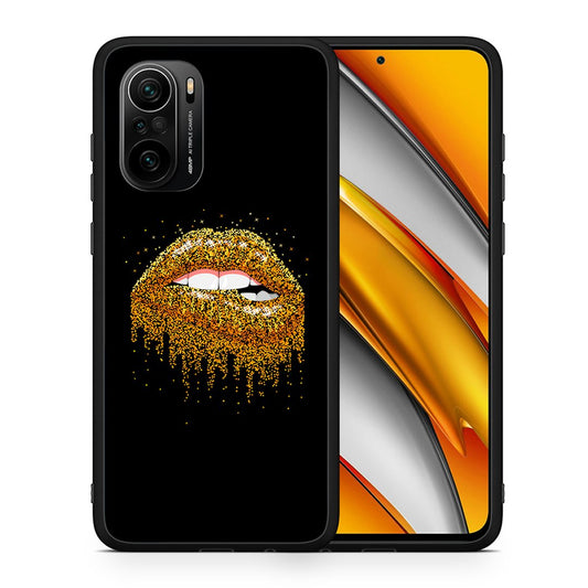 Θήκη Xiaomi Poco F3 Golden Valentine από τη Smartfits με σχέδιο στο πίσω μέρος και μαύρο περίβλημα | Xiaomi Poco F3 Golden Valentine case with colorful back and black bezels