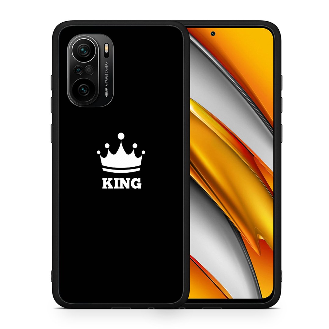 Θήκη Xiaomi Poco F3 King Valentine από τη Smartfits με σχέδιο στο πίσω μέρος και μαύρο περίβλημα | Xiaomi Poco F3 King Valentine case with colorful back and black bezels