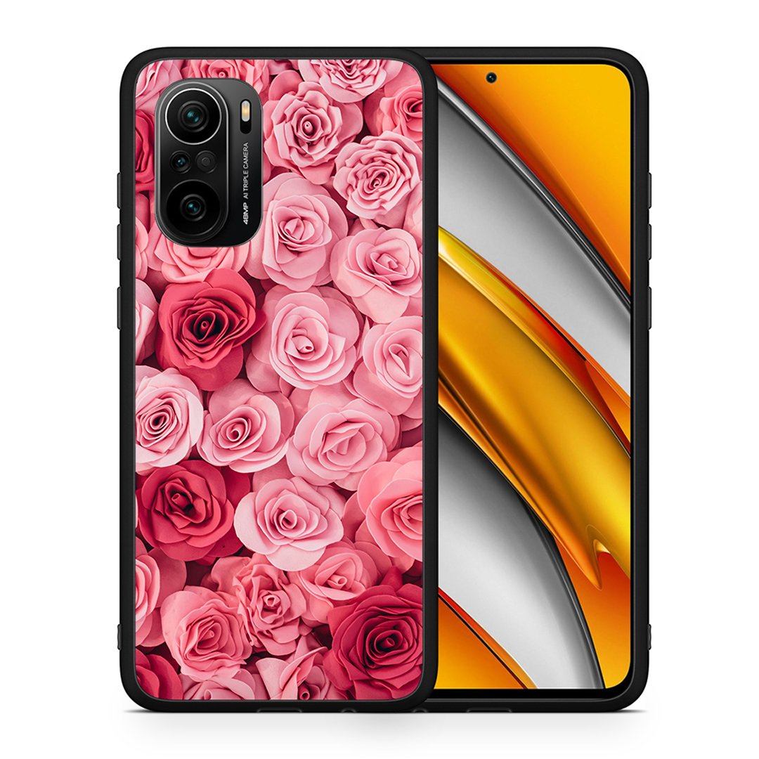 Θήκη Xiaomi Poco F3 RoseGarden Valentine από τη Smartfits με σχέδιο στο πίσω μέρος και μαύρο περίβλημα | Xiaomi Poco F3 RoseGarden Valentine case with colorful back and black bezels