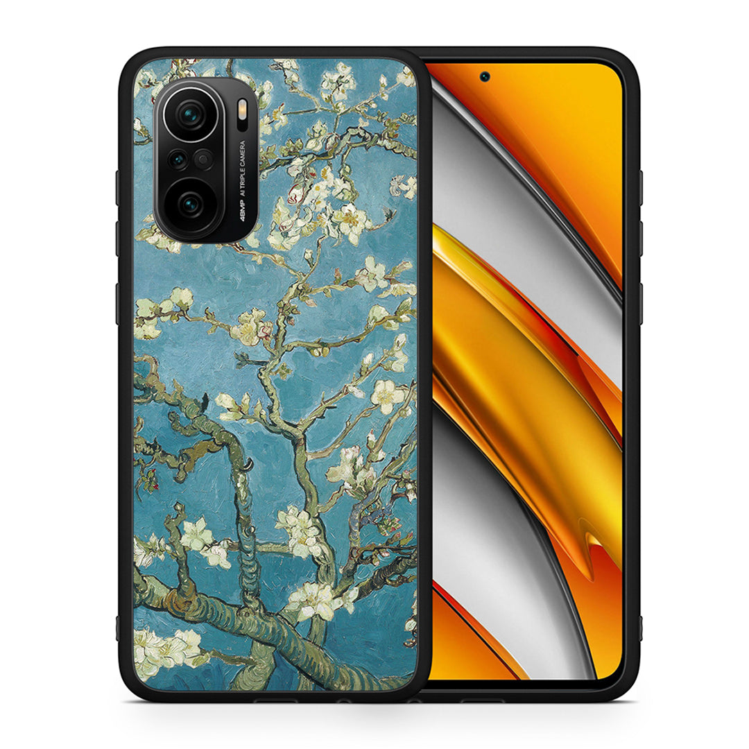 Θήκη Xiaomi Poco F3 White Blossoms από τη Smartfits με σχέδιο στο πίσω μέρος και μαύρο περίβλημα | Xiaomi Poco F3 White Blossoms case with colorful back and black bezels