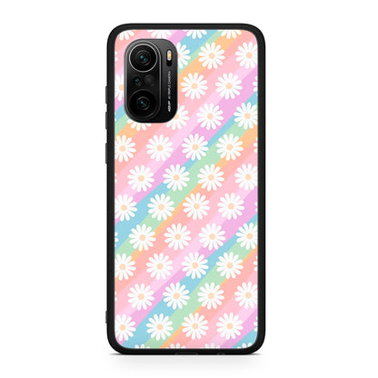 Xiaomi Poco F3 White Daisies θήκη από τη Smartfits με σχέδιο στο πίσω μέρος και μαύρο περίβλημα | Smartphone case with colorful back and black bezels by Smartfits