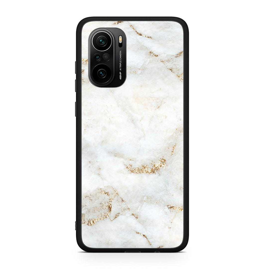 Xiaomi Mi 11i White Gold Marble θήκη από τη Smartfits με σχέδιο στο πίσω μέρος και μαύρο περίβλημα | Smartphone case with colorful back and black bezels by Smartfits