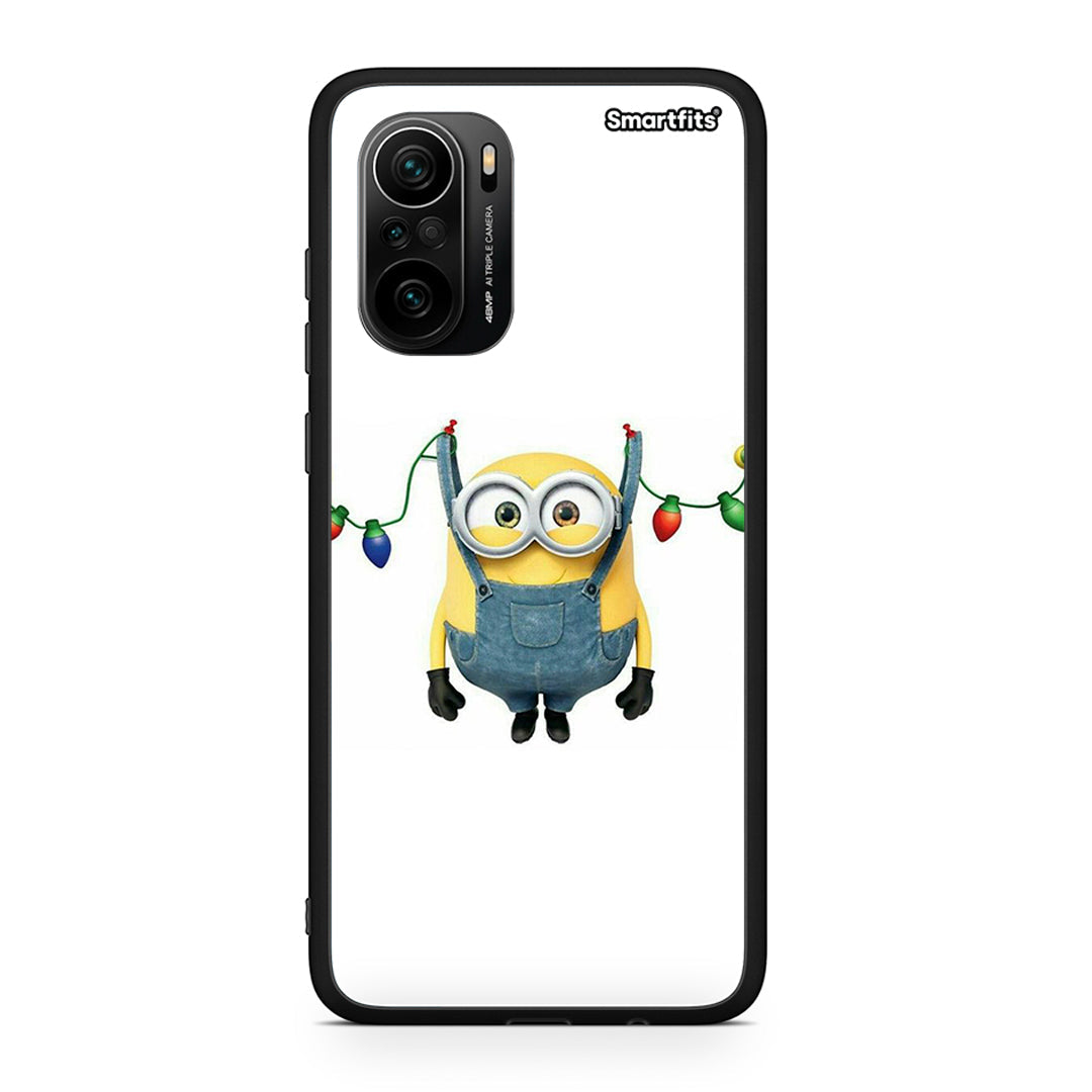 Xiaomi Mi 11i Xmas Minion Lights θήκη από τη Smartfits με σχέδιο στο πίσω μέρος και μαύρο περίβλημα | Smartphone case with colorful back and black bezels by Smartfits