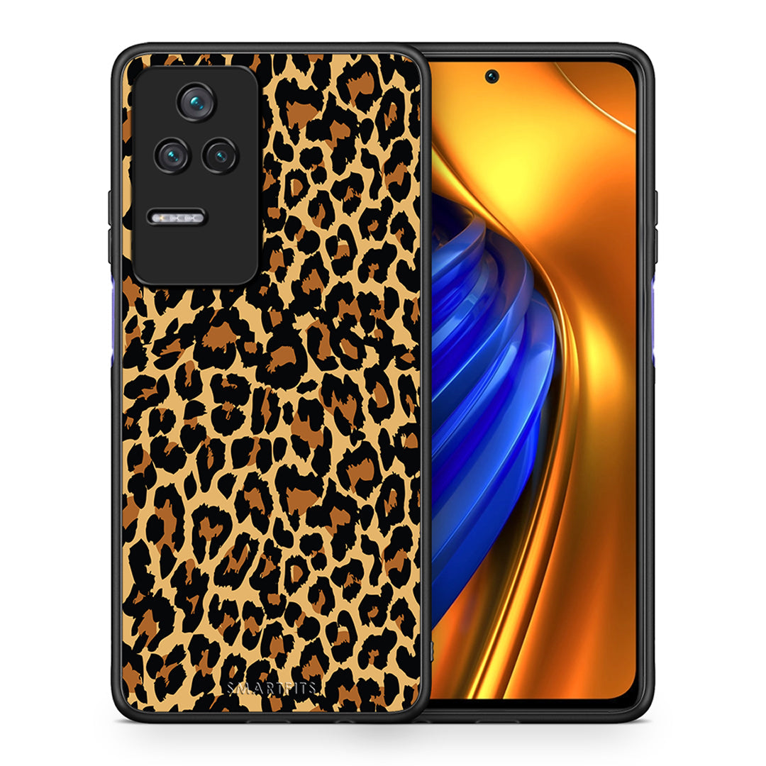 Θήκη Xiaomi Poco F4 / Redmi K40S Leopard Animal από τη Smartfits με σχέδιο στο πίσω μέρος και μαύρο περίβλημα | Xiaomi Poco F4 / Redmi K40S Leopard Animal case with colorful back and black bezels