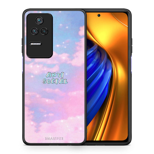 Θήκη Αγίου Βαλεντίνου Xiaomi Poco F4 / Redmi K40S Anti Social από τη Smartfits με σχέδιο στο πίσω μέρος και μαύρο περίβλημα | Xiaomi Poco F4 / Redmi K40S Anti Social case with colorful back and black bezels