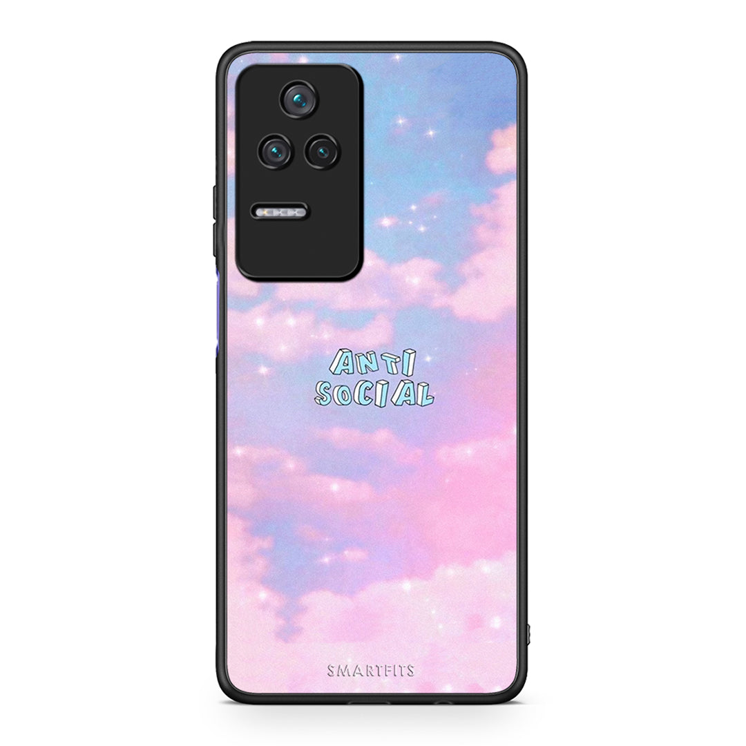 Xiaomi Poco F4 / Redmi K40S Anti Social Θήκη Αγίου Βαλεντίνου από τη Smartfits με σχέδιο στο πίσω μέρος και μαύρο περίβλημα | Smartphone case with colorful back and black bezels by Smartfits