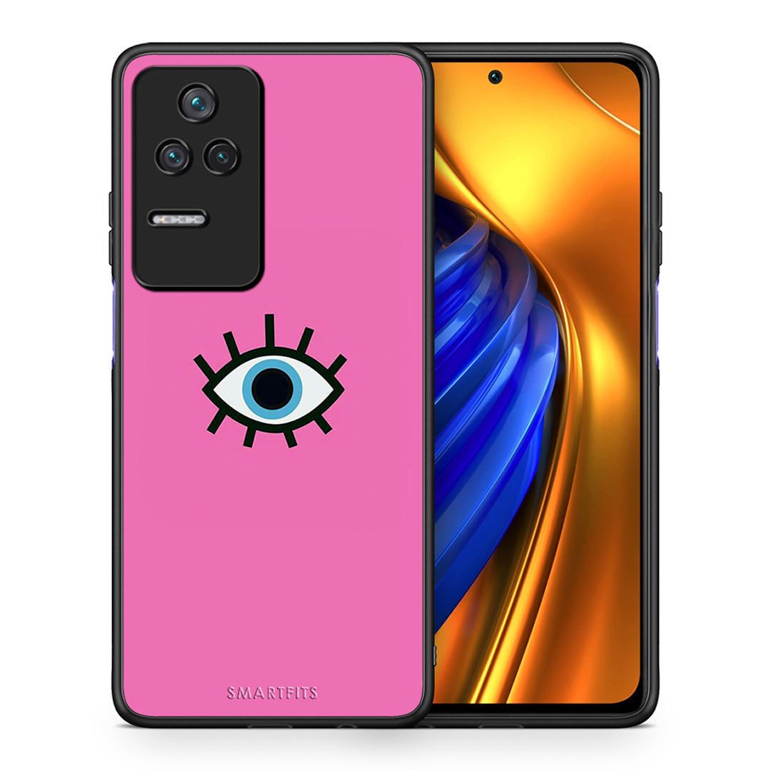 Θήκη Xiaomi Poco F4 / Redmi K40S Blue Eye Pink από τη Smartfits με σχέδιο στο πίσω μέρος και μαύρο περίβλημα | Xiaomi Poco F4 / Redmi K40S Blue Eye Pink case with colorful back and black bezels