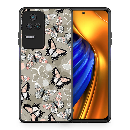 Θήκη Xiaomi Poco F4 / Redmi K40S Butterflies Boho από τη Smartfits με σχέδιο στο πίσω μέρος και μαύρο περίβλημα | Xiaomi Poco F4 / Redmi K40S Butterflies Boho case with colorful back and black bezels