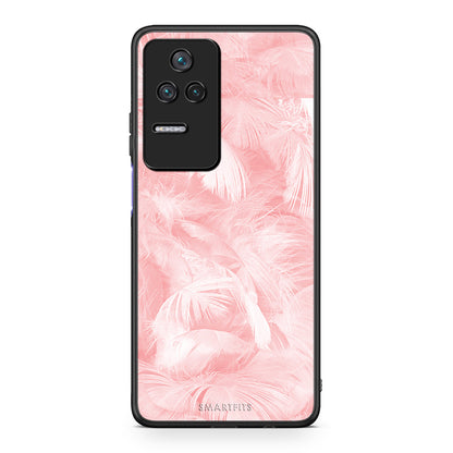 33 - Xiaomi Poco F4 / Redmi K40S Pink Feather Boho case, cover, bumper