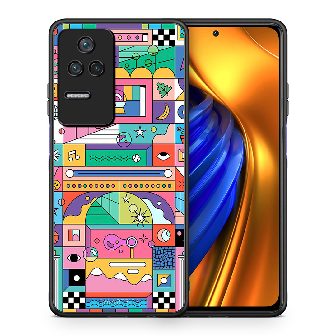 Θήκη Xiaomi Poco F4 / Redmi K40S Bubbles Soap από τη Smartfits με σχέδιο στο πίσω μέρος και μαύρο περίβλημα | Xiaomi Poco F4 / Redmi K40S Bubbles Soap case with colorful back and black bezels