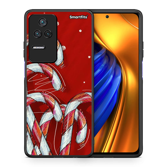 Θήκη Xiaomi Poco F4 / Redmi K40S Candy Cane από τη Smartfits με σχέδιο στο πίσω μέρος και μαύρο περίβλημα | Xiaomi Poco F4 / Redmi K40S Candy Cane case with colorful back and black bezels