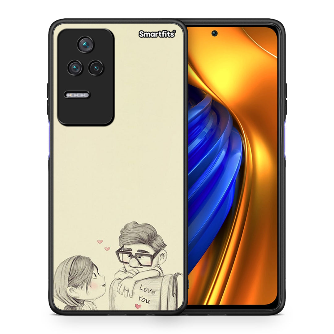 Θήκη Xiaomi Poco F4 / Redmi K40S Carl And Ellie από τη Smartfits με σχέδιο στο πίσω μέρος και μαύρο περίβλημα | Xiaomi Poco F4 / Redmi K40S Carl And Ellie case with colorful back and black bezels