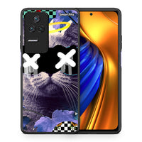 Thumbnail for Θήκη Xiaomi Poco F4 / Redmi K40S Cat Collage από τη Smartfits με σχέδιο στο πίσω μέρος και μαύρο περίβλημα | Xiaomi Poco F4 / Redmi K40S Cat Collage case with colorful back and black bezels