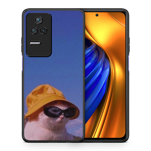Θήκη Xiaomi Poco F4 / Redmi K40S Cat Diva από τη Smartfits με σχέδιο στο πίσω μέρος και μαύρο περίβλημα | Xiaomi Poco F4 / Redmi K40S Cat Diva case with colorful back and black bezels