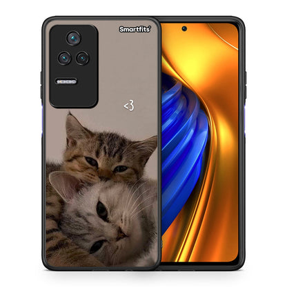 Θήκη Xiaomi Poco F4 / Redmi K40S Cats In Love από τη Smartfits με σχέδιο στο πίσω μέρος και μαύρο περίβλημα | Xiaomi Poco F4 / Redmi K40S Cats In Love case with colorful back and black bezels