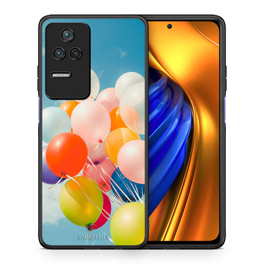Θήκη Xiaomi Poco F4 / Redmi K40S Colorful Balloons από τη Smartfits με σχέδιο στο πίσω μέρος και μαύρο περίβλημα | Xiaomi Poco F4 / Redmi K40S Colorful Balloons case with colorful back and black bezels