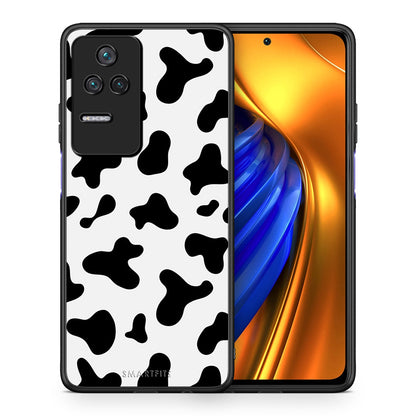 Θήκη Xiaomi Poco F4 / Redmi K40S Cow Print από τη Smartfits με σχέδιο στο πίσω μέρος και μαύρο περίβλημα | Xiaomi Poco F4 / Redmi K40S Cow Print case with colorful back and black bezels
