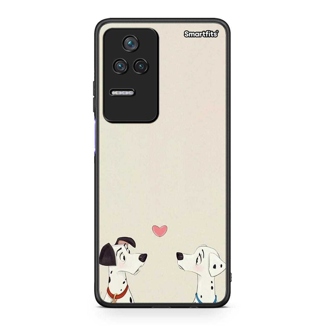Xiaomi Poco F4 / Redmi K40S Dalmatians Love θήκη από τη Smartfits με σχέδιο στο πίσω μέρος και μαύρο περίβλημα | Smartphone case with colorful back and black bezels by Smartfits