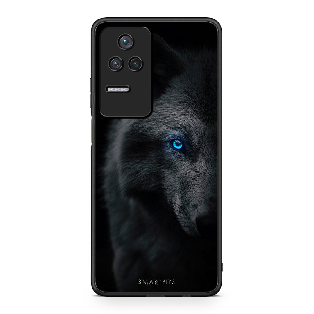 Xiaomi Poco F4 / Redmi K40S Dark Wolf θήκη από τη Smartfits με σχέδιο στο πίσω μέρος και μαύρο περίβλημα | Smartphone case with colorful back and black bezels by Smartfits