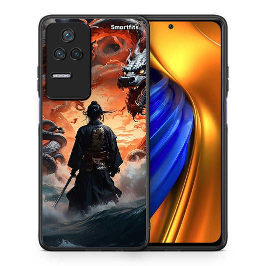 Θήκη Xiaomi Poco F4 / Redmi K40S Dragons Fight από τη Smartfits με σχέδιο στο πίσω μέρος και μαύρο περίβλημα | Xiaomi Poco F4 / Redmi K40S Dragons Fight case with colorful back and black bezels