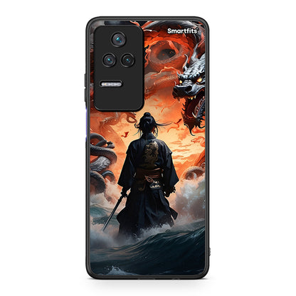 Xiaomi Poco F4 / Redmi K40S Dragons Fight θήκη από τη Smartfits με σχέδιο στο πίσω μέρος και μαύρο περίβλημα | Smartphone case with colorful back and black bezels by Smartfits