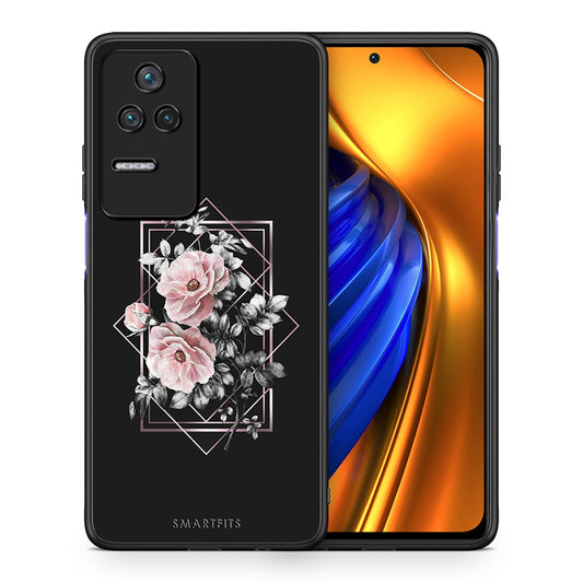 Θήκη Xiaomi Poco F4 / Redmi K40S Frame Flower από τη Smartfits με σχέδιο στο πίσω μέρος και μαύρο περίβλημα | Xiaomi Poco F4 / Redmi K40S Frame Flower case with colorful back and black bezels