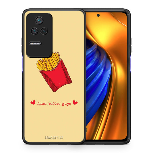 Θήκη Αγίου Βαλεντίνου Xiaomi Poco F4 / Redmi K40S Fries Before Guys από τη Smartfits με σχέδιο στο πίσω μέρος και μαύρο περίβλημα | Xiaomi Poco F4 / Redmi K40S Fries Before Guys case with colorful back and black bezels
