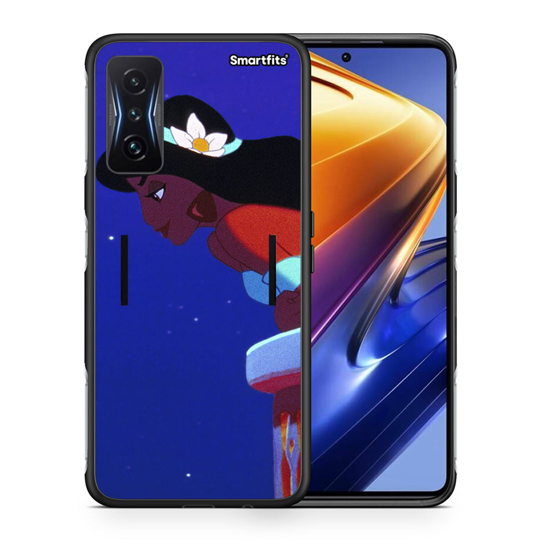 Θήκη Xiaomi Poco F4 GT Alladin And Jasmine Love 2 από τη Smartfits με σχέδιο στο πίσω μέρος και μαύρο περίβλημα | Xiaomi Poco F4 GT Alladin And Jasmine Love 2 case with colorful back and black bezels