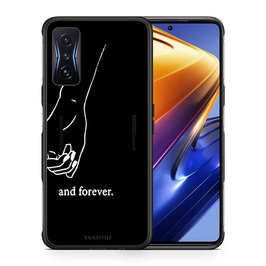 Θήκη Αγίου Βαλεντίνου Xiaomi Poco F4 GT Always & Forever 2 από τη Smartfits με σχέδιο στο πίσω μέρος και μαύρο περίβλημα | Xiaomi Poco F4 GT Always & Forever 2 case with colorful back and black bezels