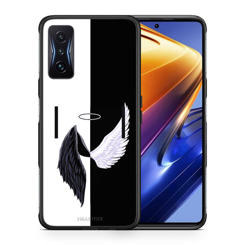 Θήκη Xiaomi Poco F4 GT Angels Demons από τη Smartfits με σχέδιο στο πίσω μέρος και μαύρο περίβλημα | Xiaomi Poco F4 GT Angels Demons case with colorful back and black bezels