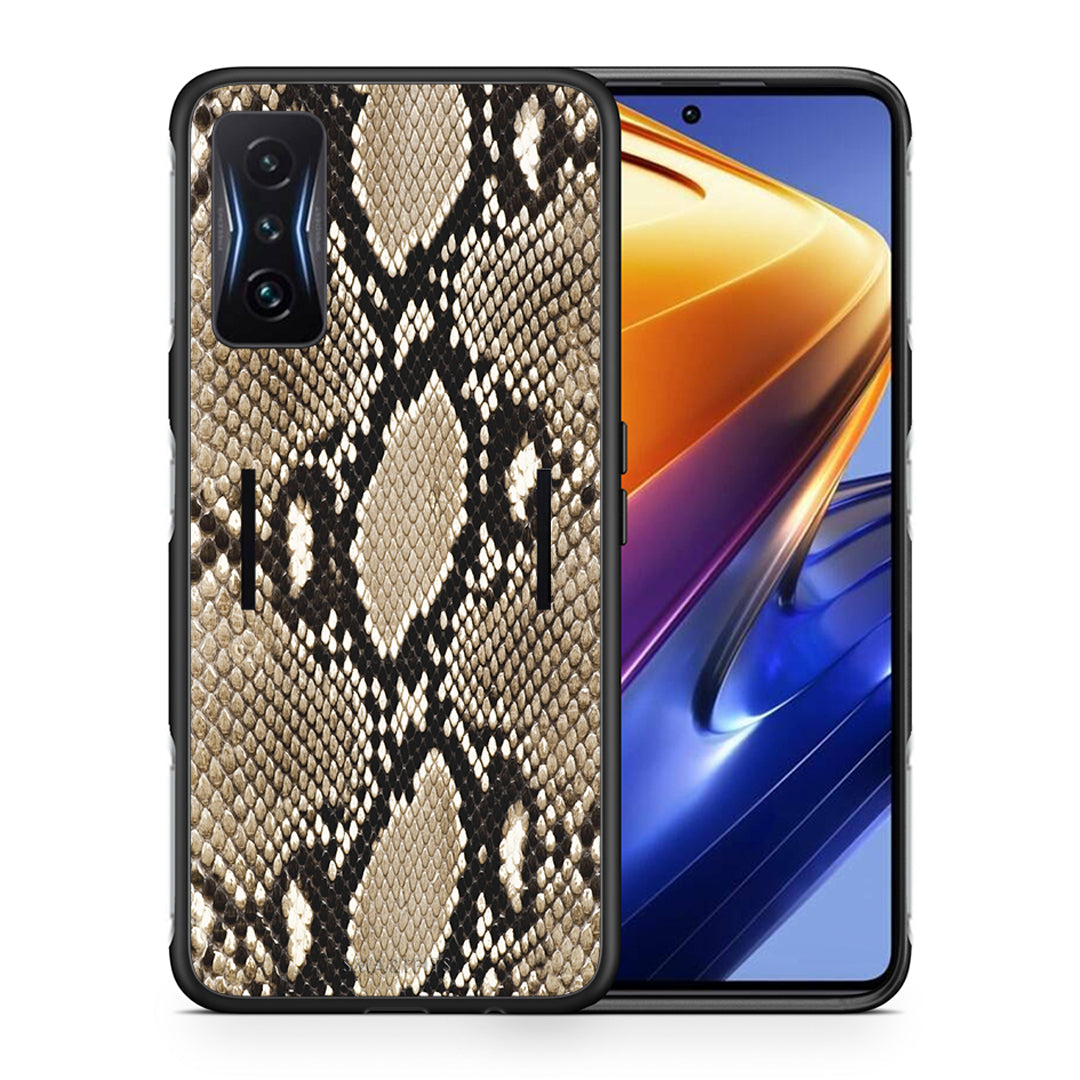 Θήκη Xiaomi Poco F4 GT Fashion Snake Animal από τη Smartfits με σχέδιο στο πίσω μέρος και μαύρο περίβλημα | Xiaomi Poco F4 GT Fashion Snake Animal case with colorful back and black bezels