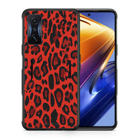 Thumbnail for Θήκη Xiaomi Poco F4 GT Red Leopard Animal από τη Smartfits με σχέδιο στο πίσω μέρος και μαύρο περίβλημα | Xiaomi Poco F4 GT Red Leopard Animal case with colorful back and black bezels
