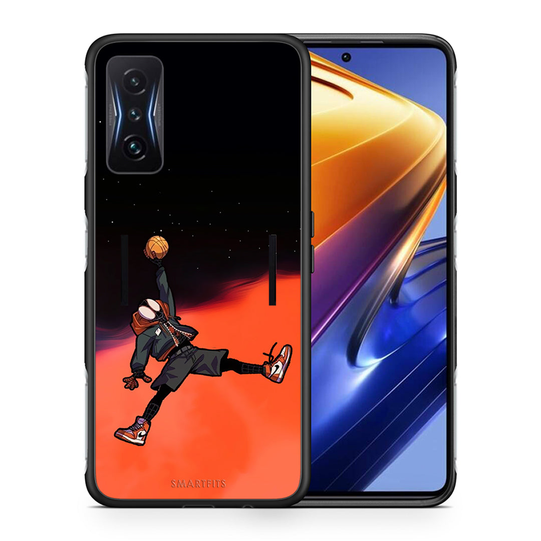 Θήκη Xiaomi Poco F4 GT Basketball Hero από τη Smartfits με σχέδιο στο πίσω μέρος και μαύρο περίβλημα | Xiaomi Poco F4 GT Basketball Hero case with colorful back and black bezels