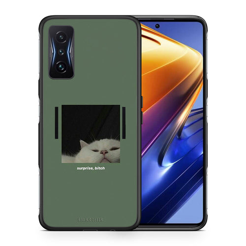 Θήκη Xiaomi Poco F4 GT Bitch Surprise από τη Smartfits με σχέδιο στο πίσω μέρος και μαύρο περίβλημα | Xiaomi Poco F4 GT Bitch Surprise case with colorful back and black bezels