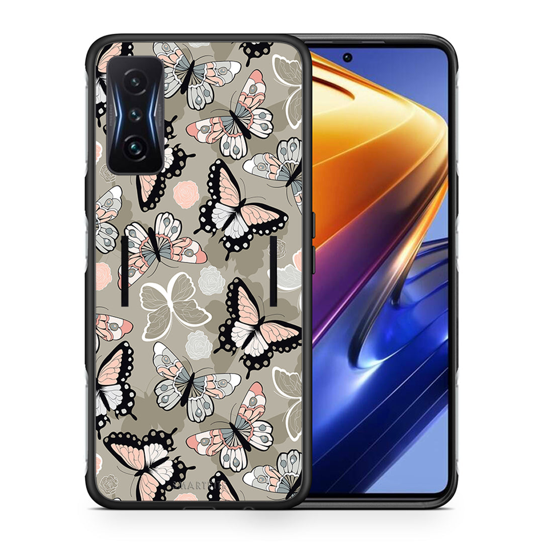 Θήκη Xiaomi Poco F4 GT Butterflies Boho από τη Smartfits με σχέδιο στο πίσω μέρος και μαύρο περίβλημα | Xiaomi Poco F4 GT Butterflies Boho case with colorful back and black bezels