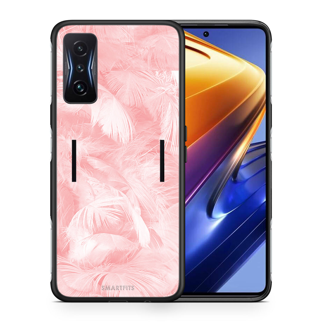 Θήκη Xiaomi Poco F4 GT Pink Feather Boho από τη Smartfits με σχέδιο στο πίσω μέρος και μαύρο περίβλημα | Xiaomi Poco F4 GT Pink Feather Boho case with colorful back and black bezels