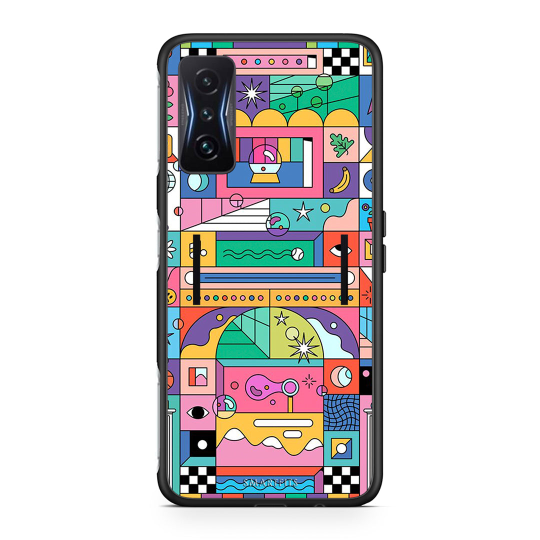 Xiaomi Poco F4 GT Bubbles Soap θήκη από τη Smartfits με σχέδιο στο πίσω μέρος και μαύρο περίβλημα | Smartphone case with colorful back and black bezels by Smartfits