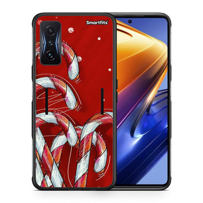 Θήκη Xiaomi Poco F4 GT Candy Cane από τη Smartfits με σχέδιο στο πίσω μέρος και μαύρο περίβλημα | Xiaomi Poco F4 GT Candy Cane case with colorful back and black bezels