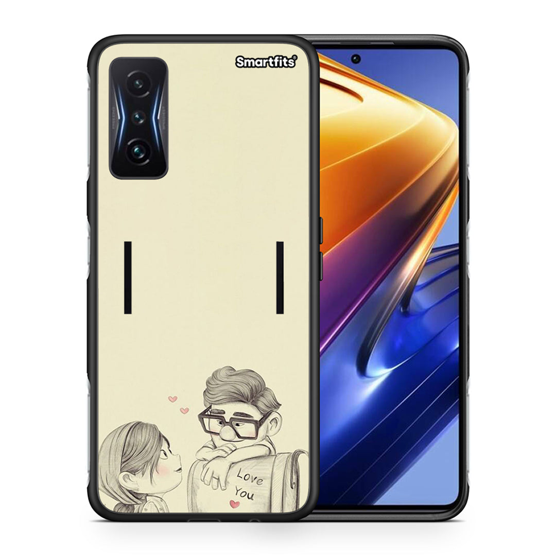 Θήκη Xiaomi Poco F4 GT Carl And Ellie από τη Smartfits με σχέδιο στο πίσω μέρος και μαύρο περίβλημα | Xiaomi Poco F4 GT Carl And Ellie case with colorful back and black bezels