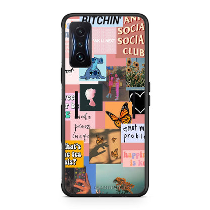 Xiaomi Poco F4 GT Collage Bitchin Θήκη Αγίου Βαλεντίνου από τη Smartfits με σχέδιο στο πίσω μέρος και μαύρο περίβλημα | Smartphone case with colorful back and black bezels by Smartfits