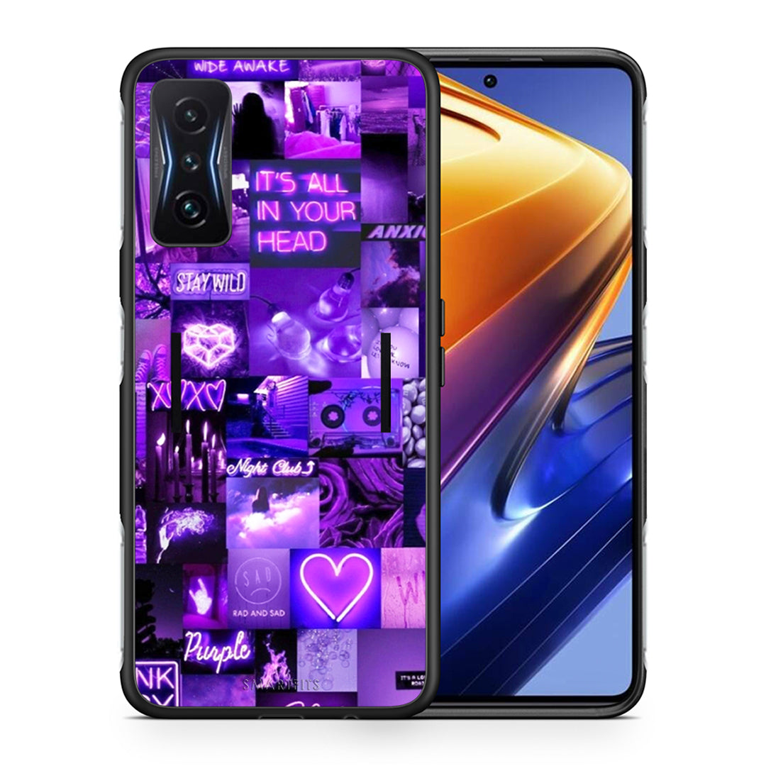 Θήκη Αγίου Βαλεντίνου Xiaomi Poco F4 GT Collage Stay Wild από τη Smartfits με σχέδιο στο πίσω μέρος και μαύρο περίβλημα | Xiaomi Poco F4 GT Collage Stay Wild case with colorful back and black bezels