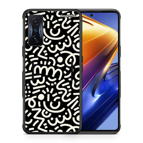 Θήκη Xiaomi Poco F4 GT Doodle Art από τη Smartfits με σχέδιο στο πίσω μέρος και μαύρο περίβλημα | Xiaomi Poco F4 GT Doodle Art case with colorful back and black bezels