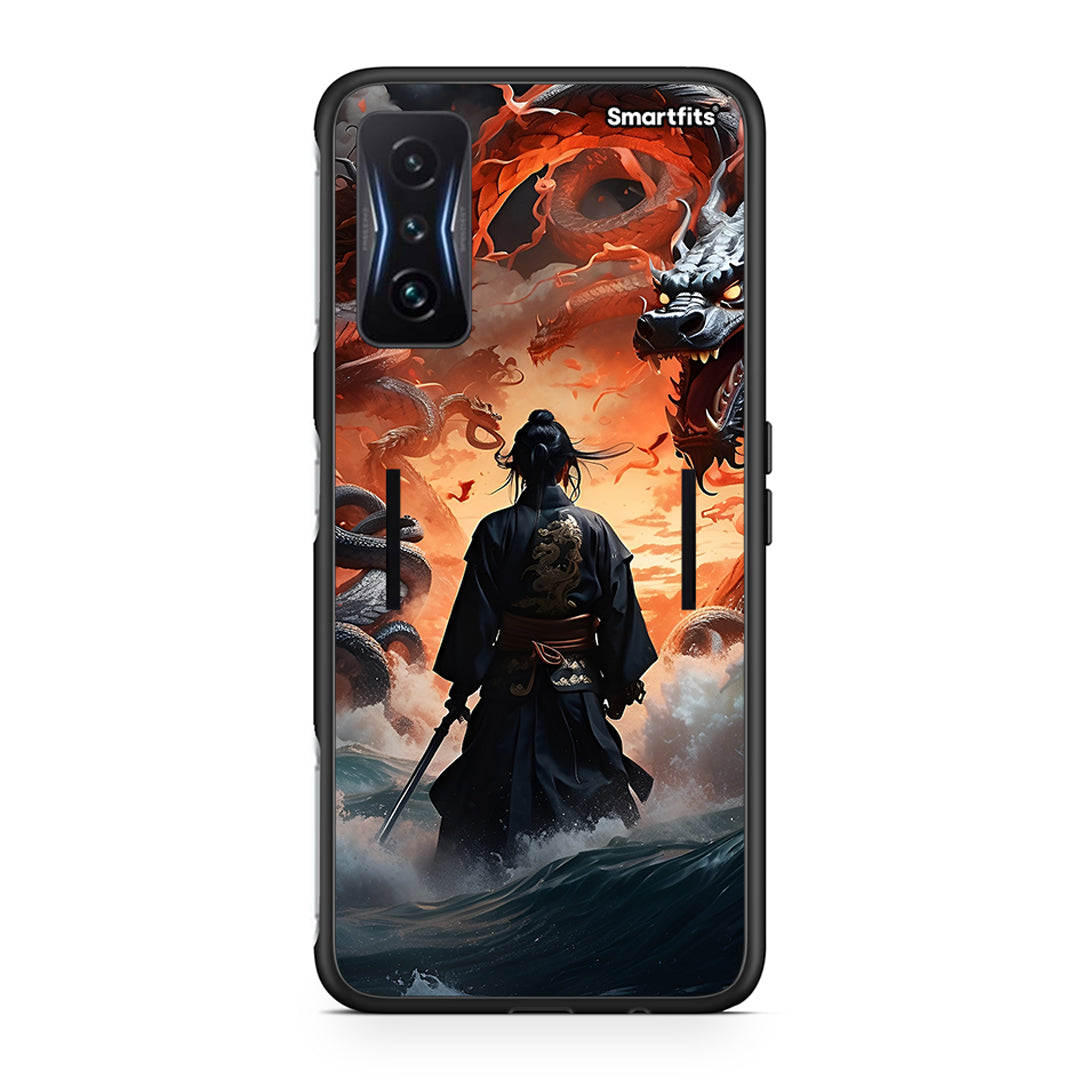 Xiaomi Poco F4 GT Dragons Fight θήκη από τη Smartfits με σχέδιο στο πίσω μέρος και μαύρο περίβλημα | Smartphone case with colorful back and black bezels by Smartfits