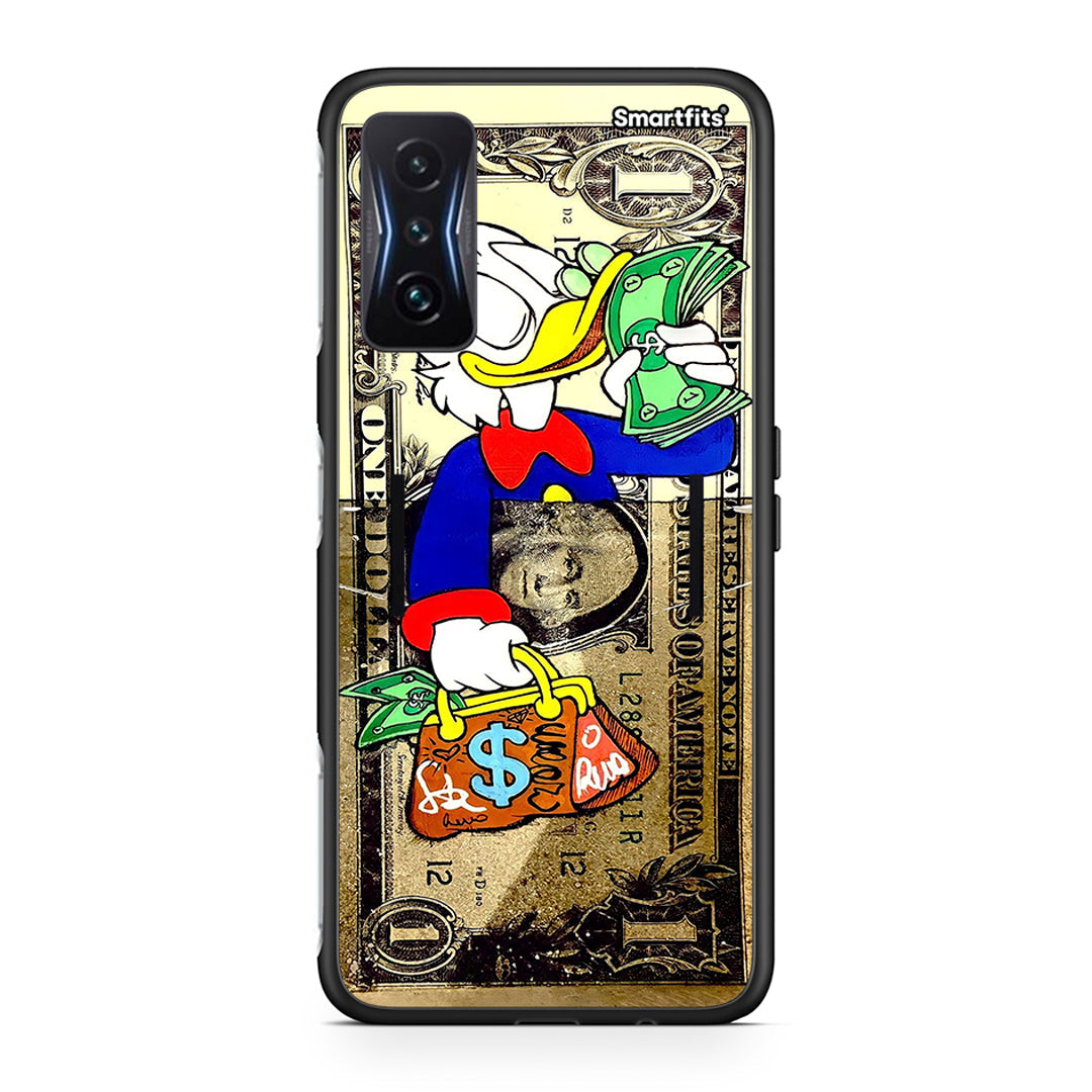 Xiaomi Poco F4 GT Duck Money θήκη από τη Smartfits με σχέδιο στο πίσω μέρος και μαύρο περίβλημα | Smartphone case with colorful back and black bezels by Smartfits